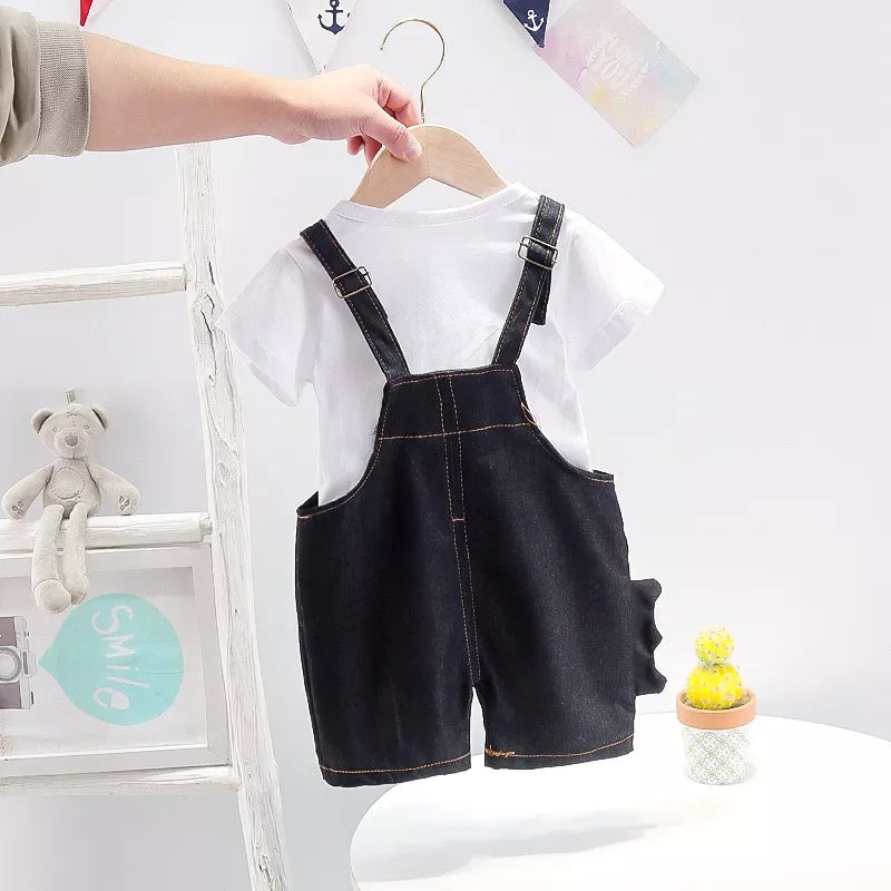 [368563] - Setelan Overall Fashionable - Motif Litle Dino