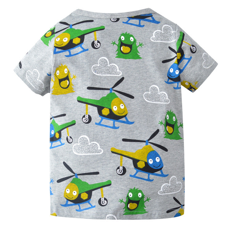 [357362] - Kaos Anak / Baju Atasan Summer Anak Trendi - Motif Helicopter Helper