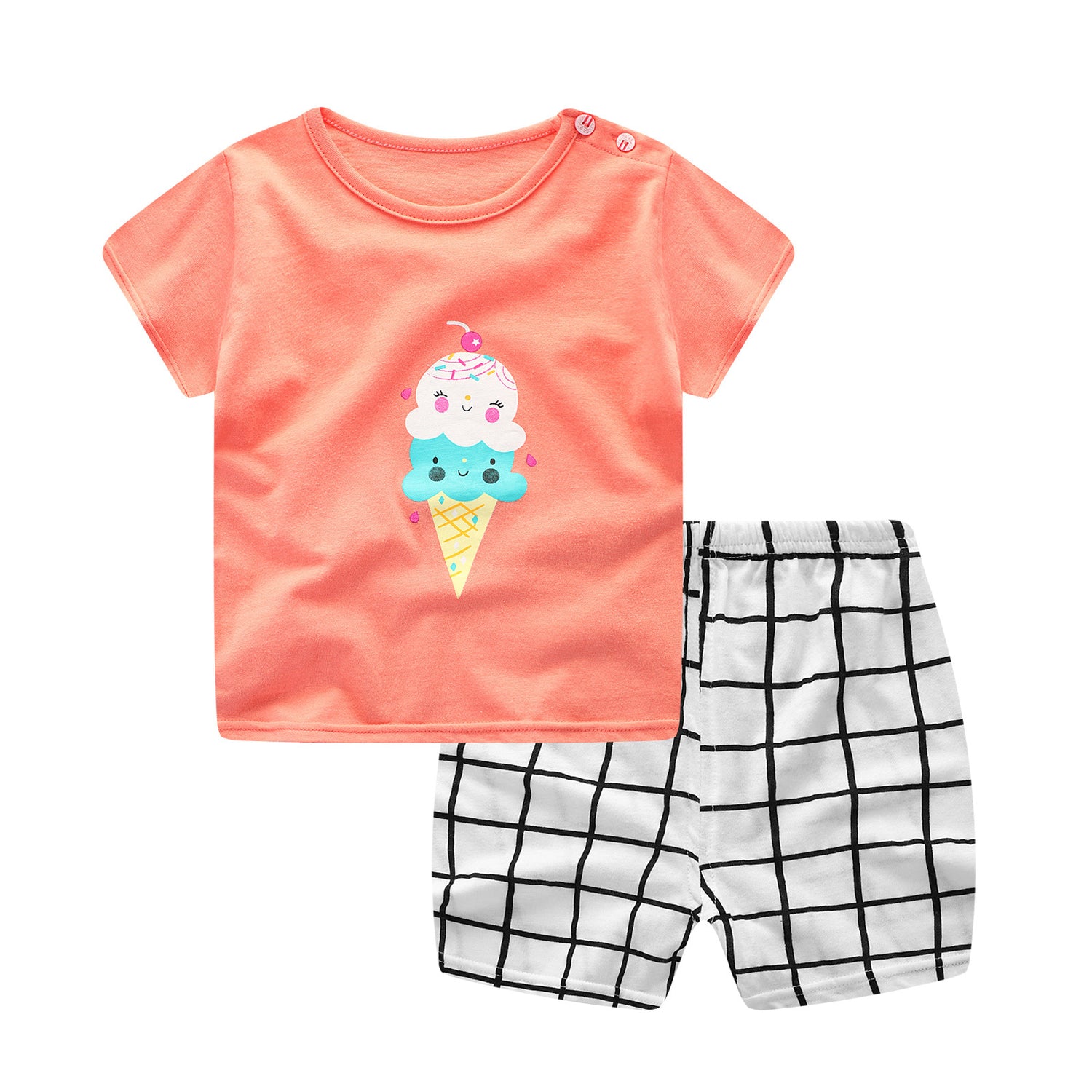 jual [102158] - Setelan Summer Wear Anak Usia 6 Bln - 4 Thn - Motif Ice Cream [B3287] 