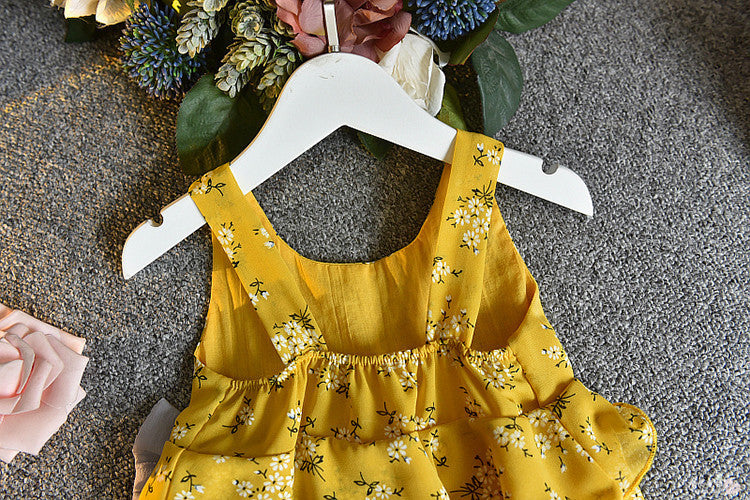 [363106-MUSTARD] - Setelan Fashion Anak Perempuan Modish - Motif Lots of Flowers