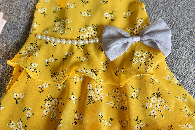 [363106-MUSTARD] - Setelan Fashion Anak Perempuan Modish - Motif Lots of Flowers