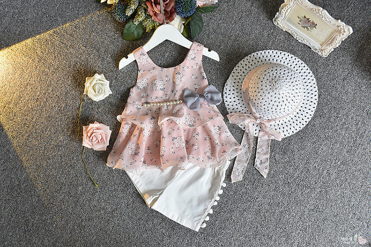 [363106-PINK] - Setelan Fashion Anak Perempuan Modish - Motif Lots of Flowers