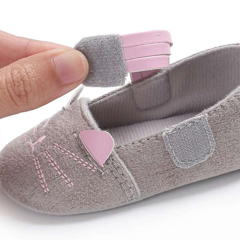 [105308-GRAY] - Sepatu Bayi Slip On Prewalker Import - Motif Rat Pattern