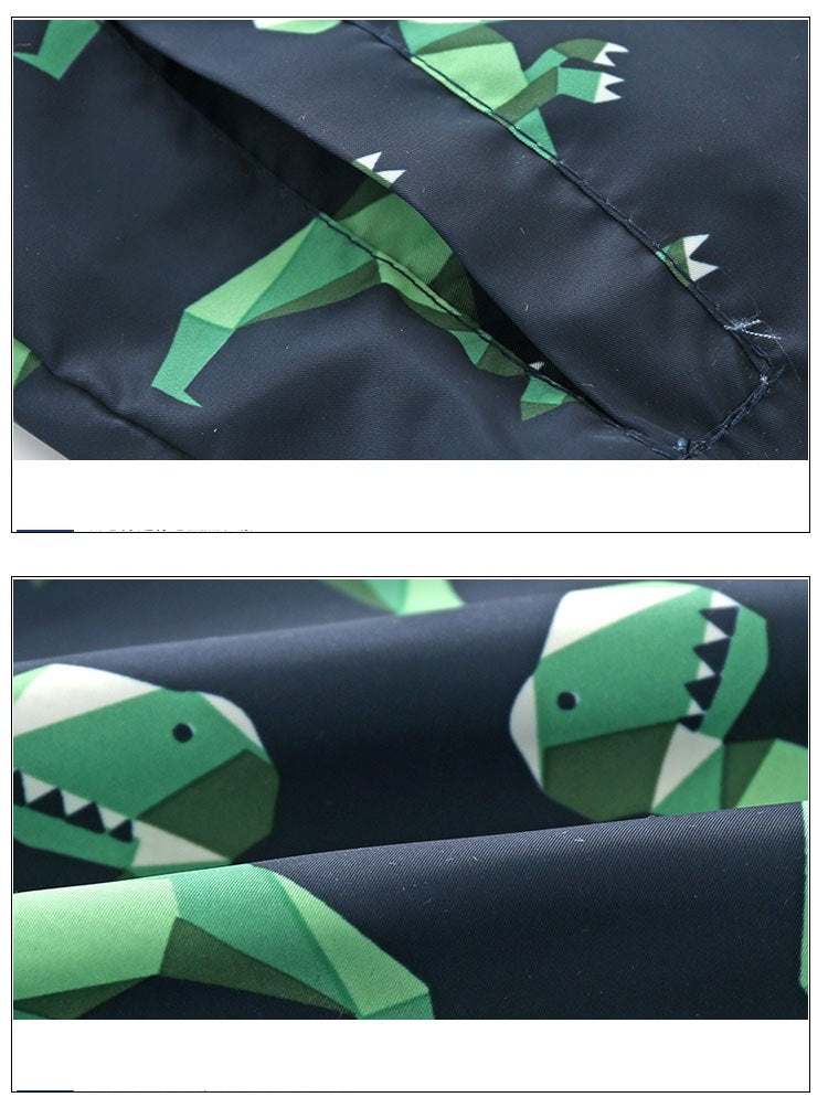 [383101-WHITE] - Jaket Hoodie Atasan Anak - Motif T-Rex Style
