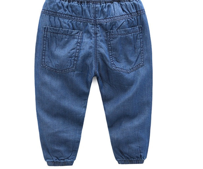 [513615] - Bawahan Celana Panjang Jogger Denim Tali Anak Laki-Laki - Motif Star Rope