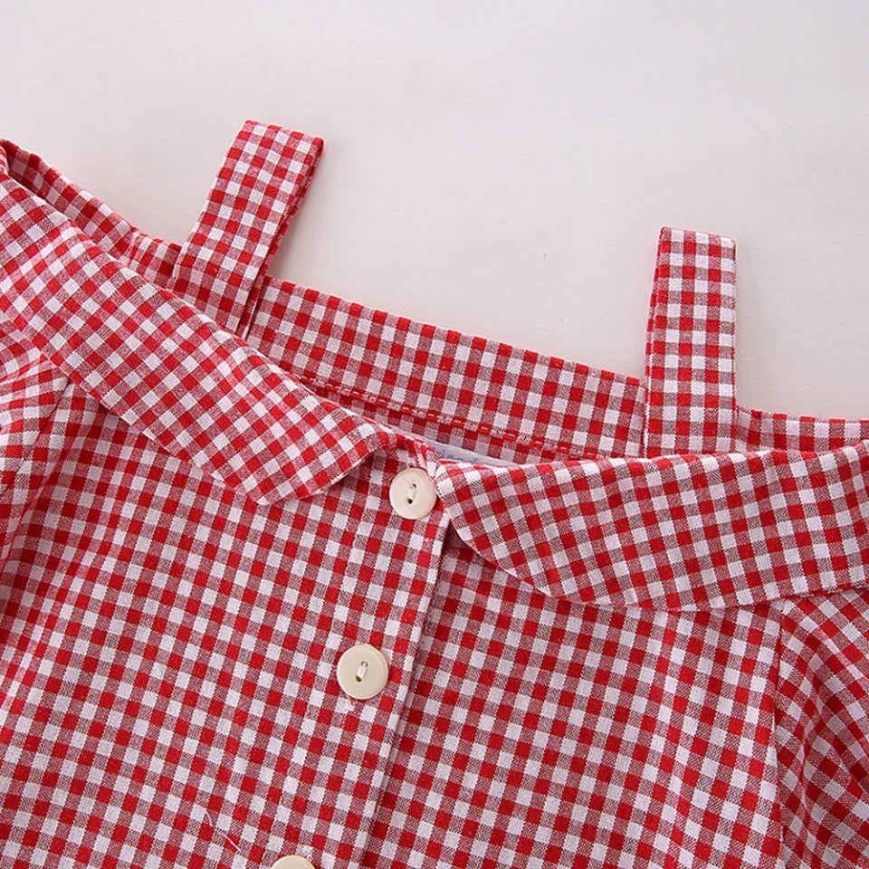 [507381] - Setelan Fashion Anak Perempuan - Motif Gingham