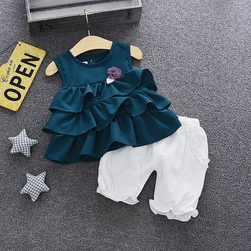 [340158] - Setelan Ootd Fashionable Anak Perempuan - Motif Flowering Tassel