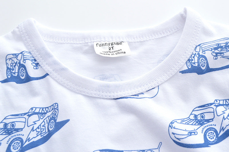 [357303] - Baju Atasan Summer Anak Trendi / Atasan Anak / Kaos Anak - Motif Mobil Balap