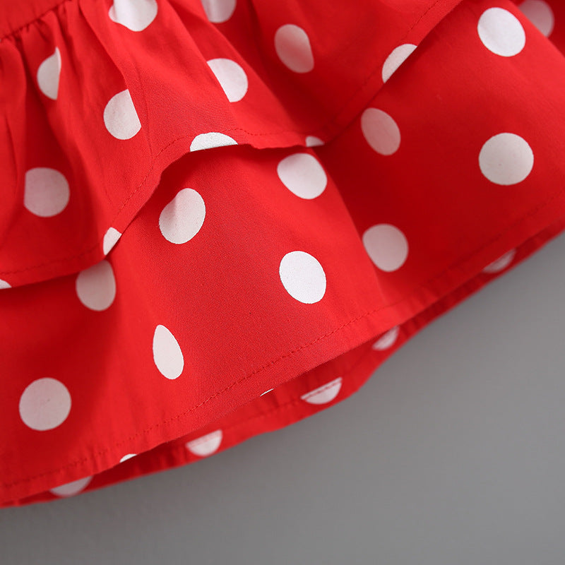 [340149] - Setelan Ootd Kutung Fashionable Anak - Motif Polkadot Tassel