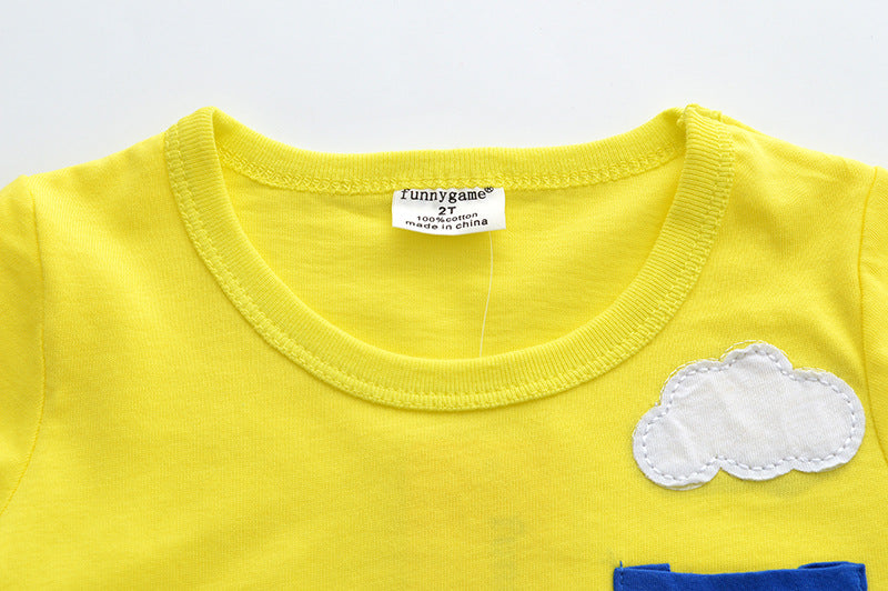 [357208] - Atasan Anak / Kaos Anak / Atasan Summer Anak Trendi - Motif Cartoon Helicopter
