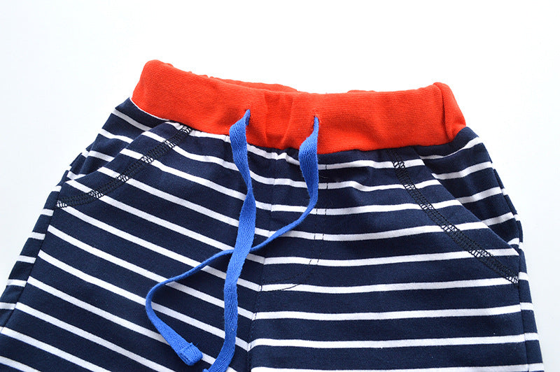 [357158] - Celana Training Anak  / Celana Santai Anak - Motif Navy & White Stripe