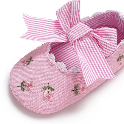[105107-PINK] - Sepatu Bayi Prewalker - Motif Cute Pita [B9159]