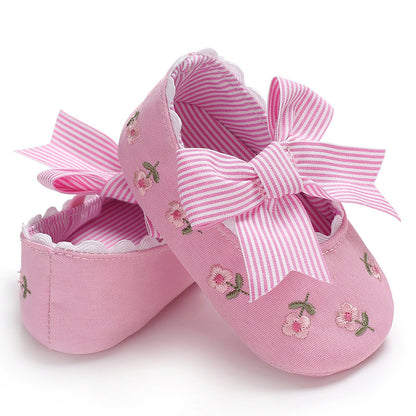 [105107-PINK] - Sepatu Bayi Prewalker - Motif Cute Pita [B9159]