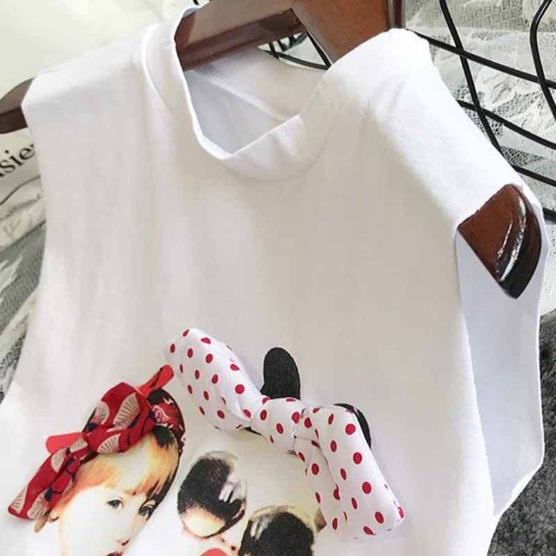 [363280-REJECT MINOR] - Setelan Kaos Tanpa Lengan Anak - Motif Kiss Friends