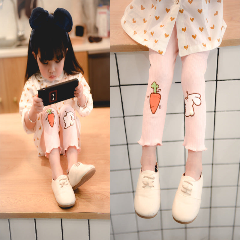 [102212-GRAY] - Bawahan Anak / Celana Legging Anak Trendi - Motif Rabbits &amp; Carrots