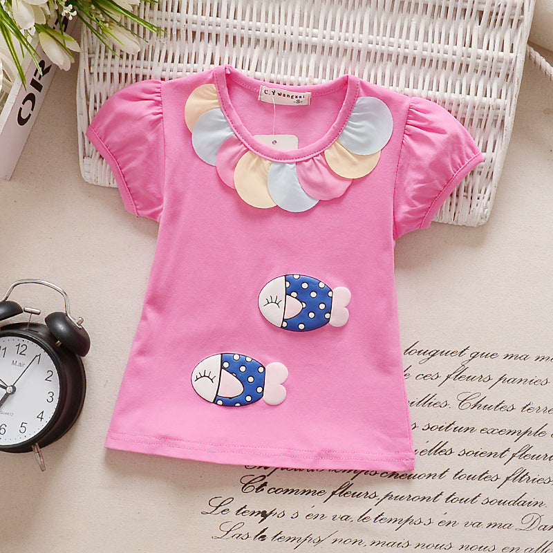 jual [102109] - Atasan / T-shirt / Kaos Anak 9 Bln - 3 Thn Motif Cute 3D Fish [B1238] 