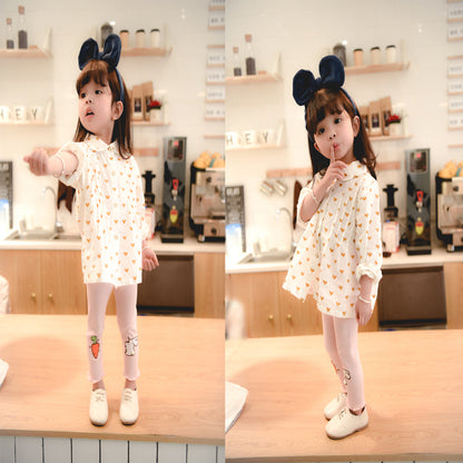 [102212-GRAY] - Bawahan Anak / Celana Legging Anak Trendi - Motif Rabbits &amp; Carrots