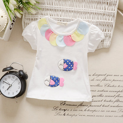 jual [102109] - Atasan / T-shirt / Kaos Anak 9 Bln - 3 Thn Motif Cute 3D Fish [B1238] 