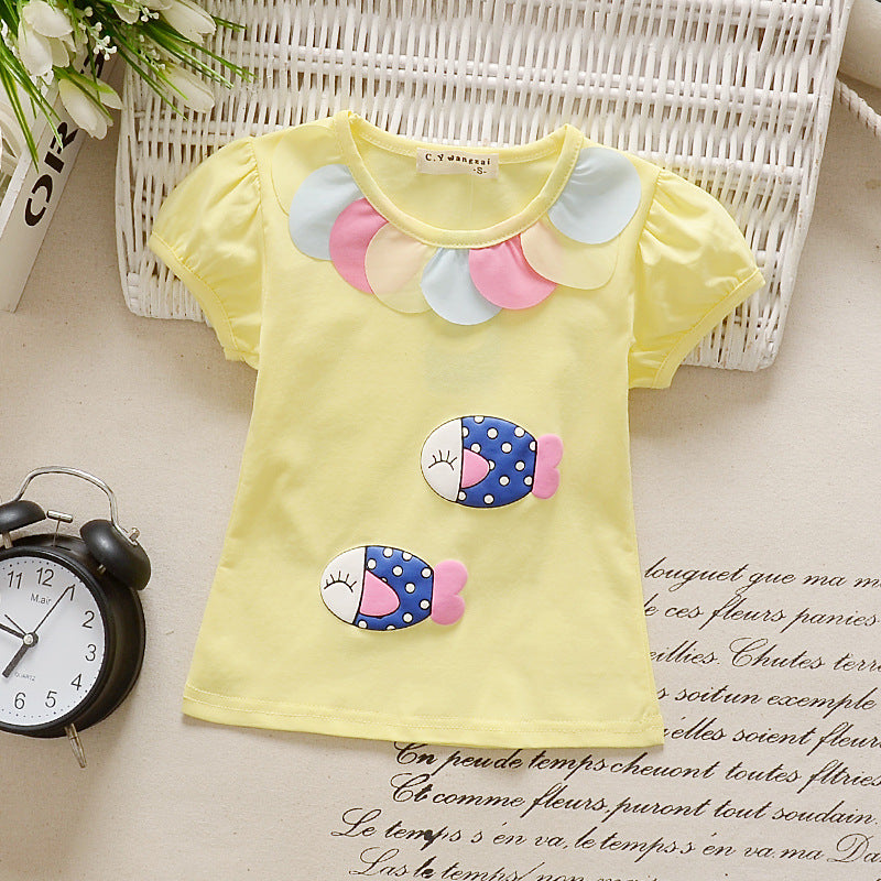 jual [102109] - Atasan / T-shirt / Kaos Anak 9 Bln - 3 Thn Motif Cute 3D Fish [B1238] 