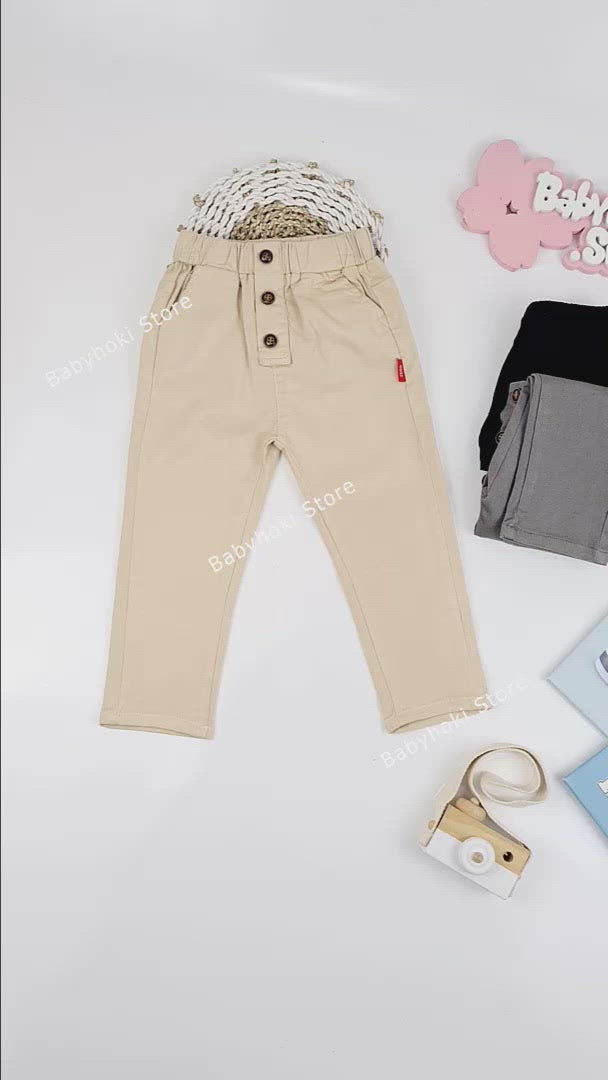 [119221-GRAY] - Celana Panjang Anak Kekinian / Celana Anak - Motif Three Buttons