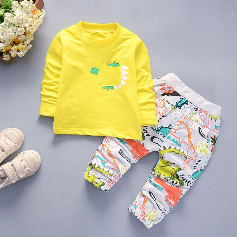 [358109-YELLOW] - 3 in 1 Setelan Jalan Anak - Motif Dinosaur Activity