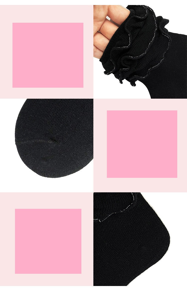 [376122] - Kaos Kaki Anak Import Lucu - Motif Ruffle Lace