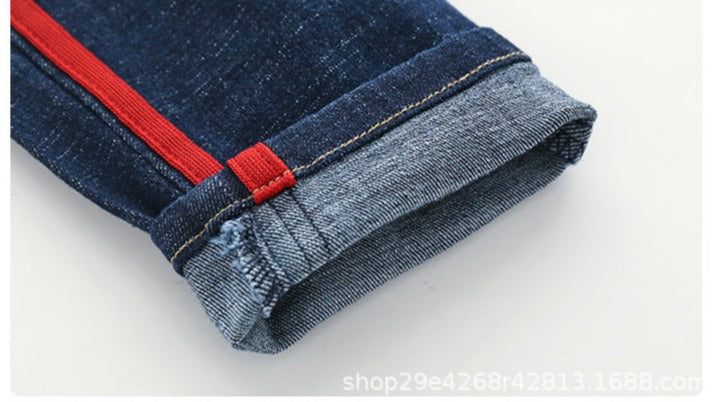 [513595] - Bawahan Celana Panjang Jeans Import Anak Laki-Laki - Motif Strip Side