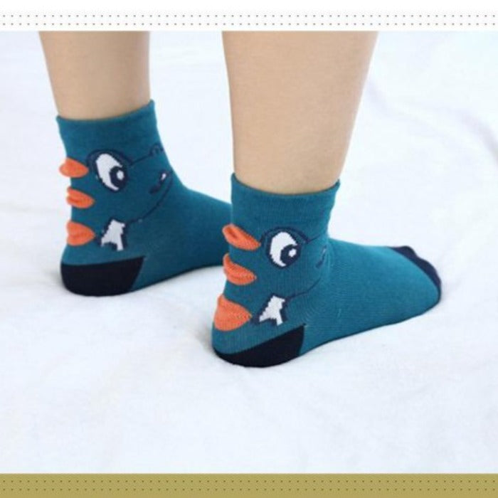[374152] - Kaos Kaki Anak Import / Kaos Kaki Bayi Lucu 5 in 1 Pcs - Motif Little Dinosaur
