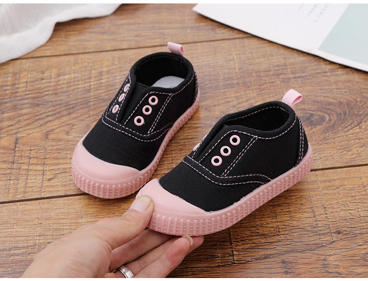 [106109-BLACK PINK] - Sepatu Kets Anak Pastel / Sepatu Anak Modish - Motif 2 Color