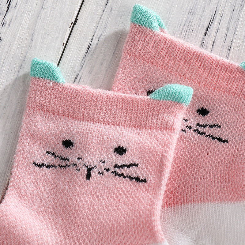[374149] - Kaos Kaki Anak Import / Kaos Kaki Bayi Lucu 5 in 1 Pcs - Motif Bear Face