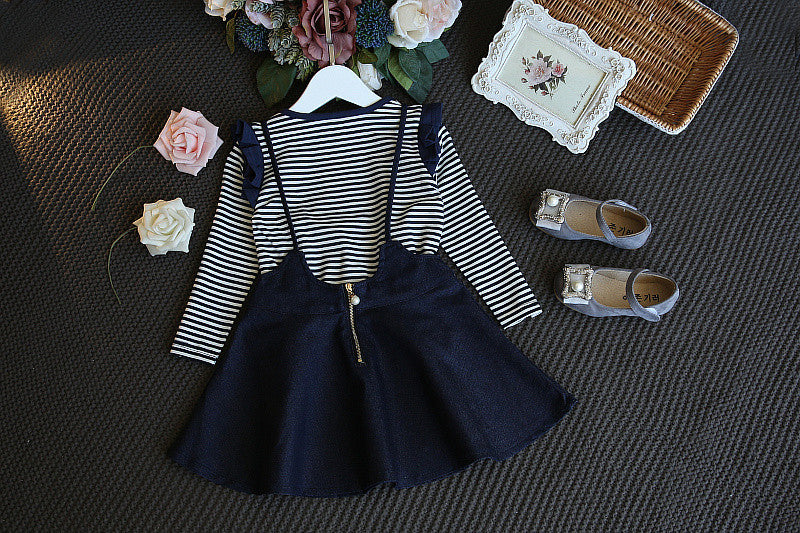 [363152] - Setelan Fashion Anak Perempuan Modish / Setelan Anak - Motif Horizontal Line