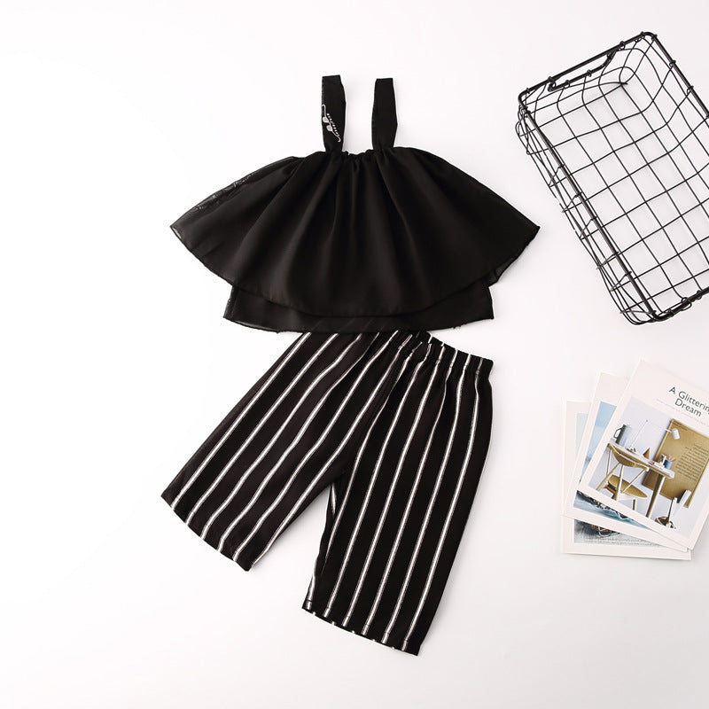 [363305] - Setelan Fashion Anak Perempuan - Motif Plain Line