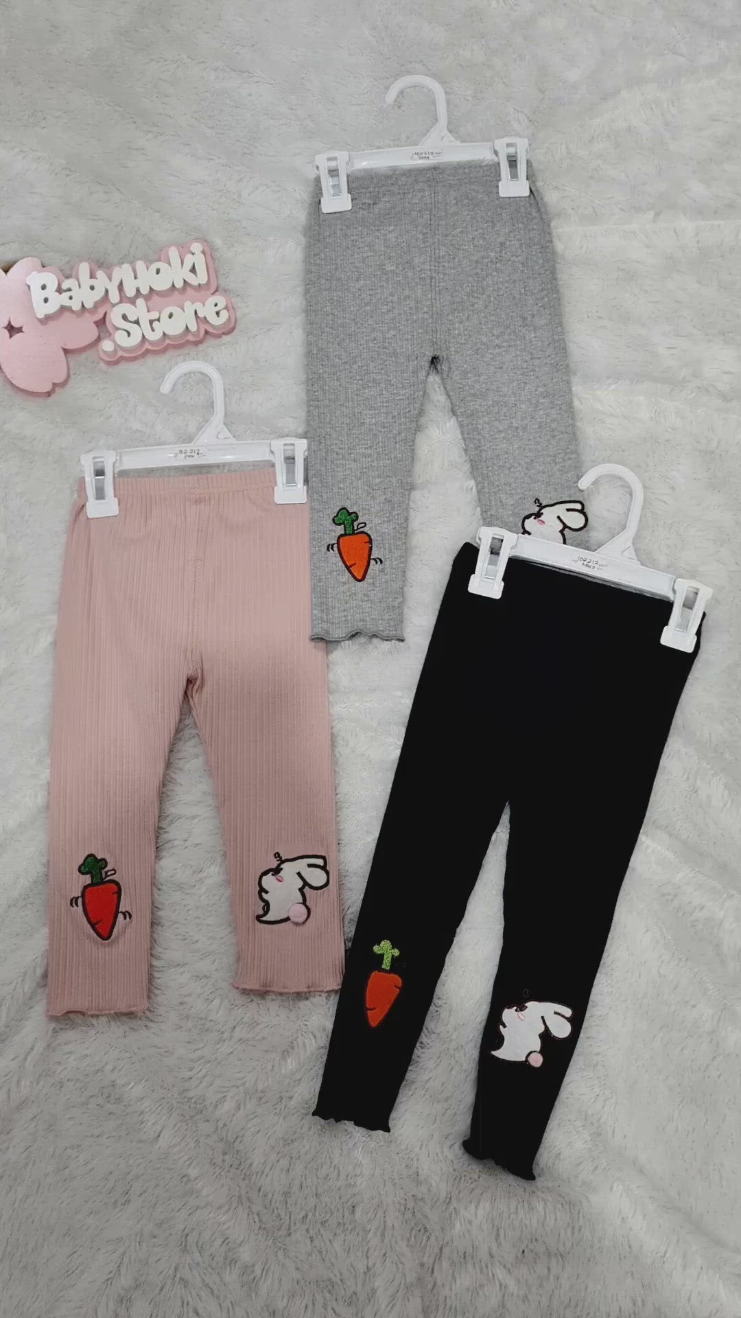 [102212-GRAY] - Bawahan Anak / Celana Legging Anak Trendi - Motif Rabbits &amp; Carrots