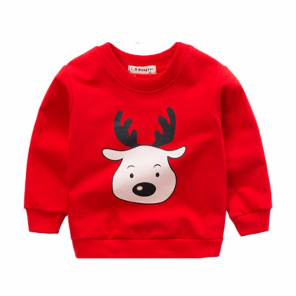 jual [102182] - [100 % IMPORT] Atasan Sweater Anak Deer Red 1 - 4 Thn [B1081] 