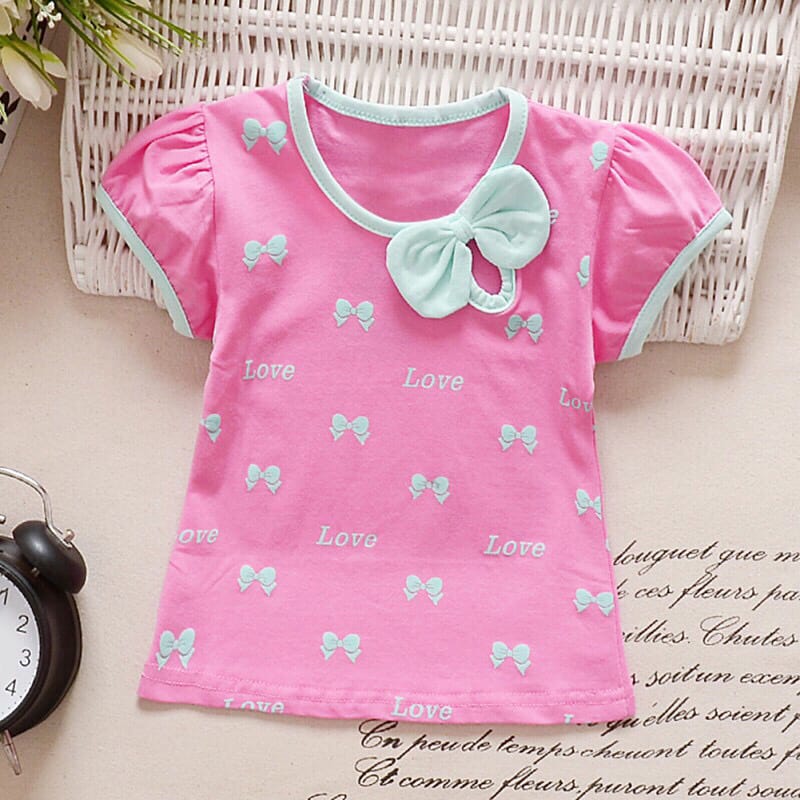 jual [102101] - Atasan / Kaos Anak Perempuan Usia 3 Thn - Motif Pita Love Cute [B1196] 