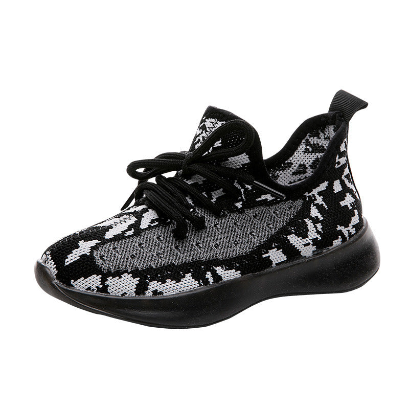 [341108-BLACK] - Sepatu Anak Sneakers Sports Import - Motif Scales Pattern