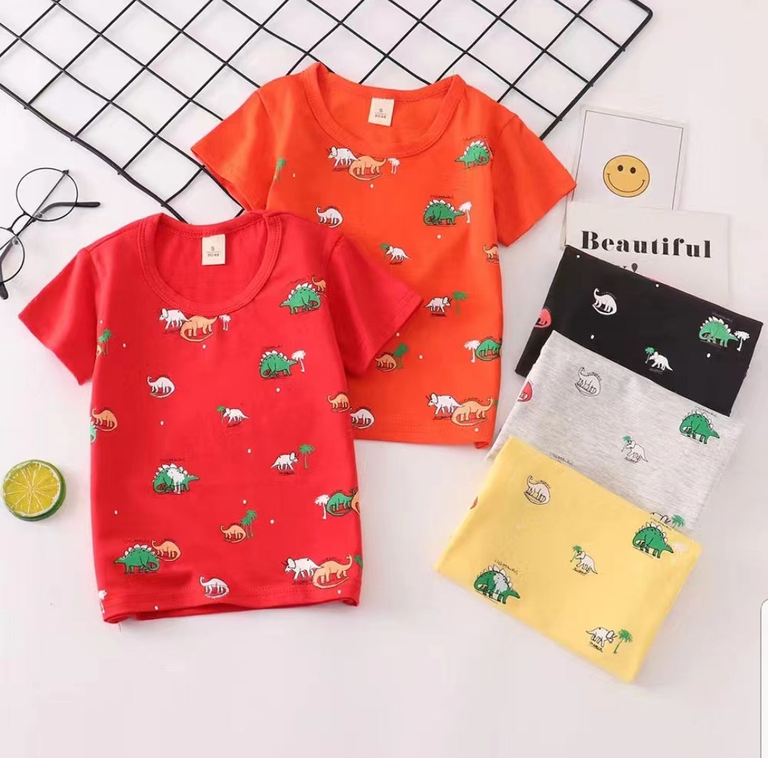 [001411] - Atasan Kaos Homewear Lengan Pendek Anak Laki-Laki - Motif More Dino
