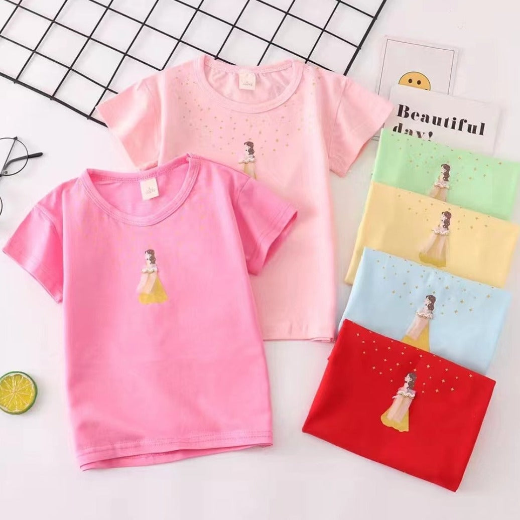 [001408] - Atasan Kaos Homewear Lengan Pendek Anak Perempuan - Motif Lonely Girl