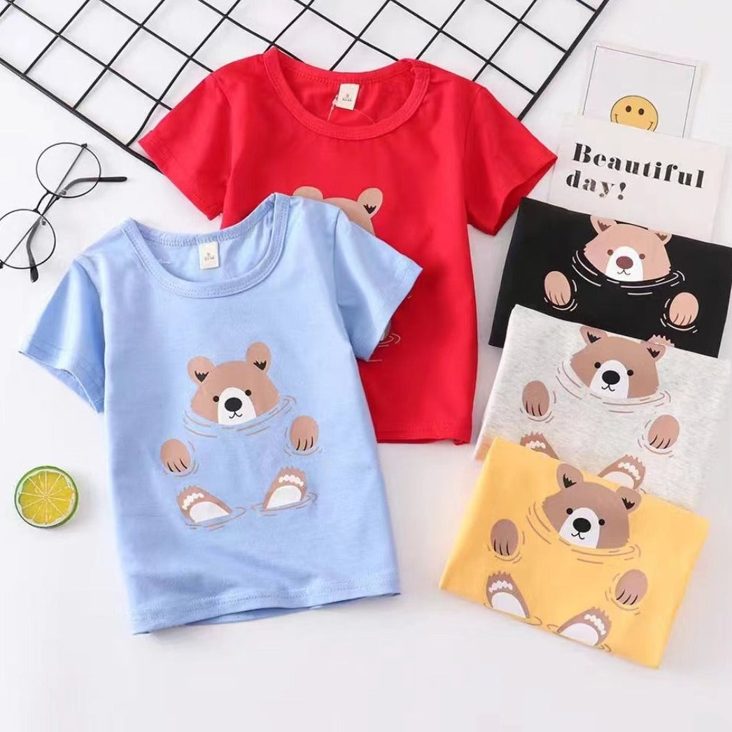 [001431] - Atasan Kaos Lengan Pendek Anak Cewek Cowok - Motif Floating Bear