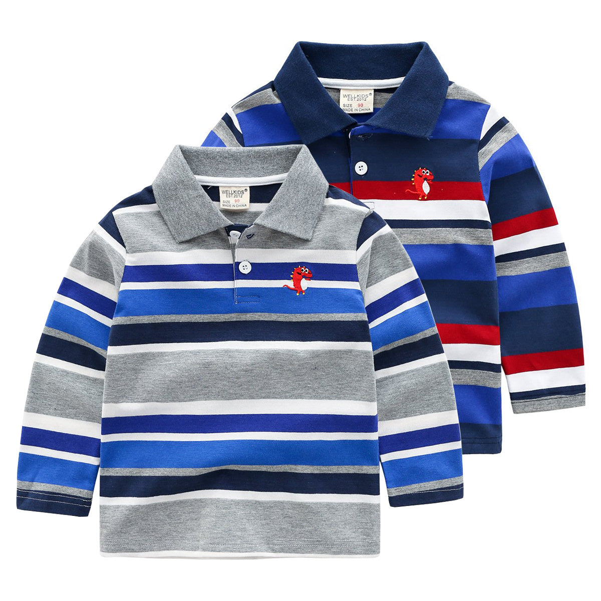 [513226] - Atasan Anak Cowok Kaos Polo - Motif Dino Line