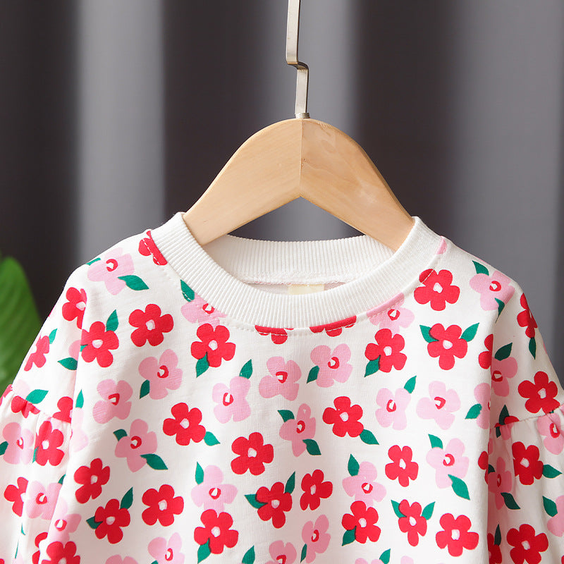 [345286] - Setelan Sweater Anak - Motif Leafy Flowers