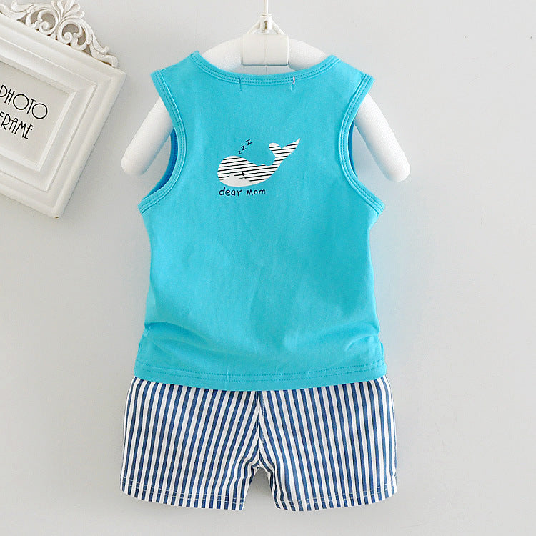 [368419] - Setelan Kaos Kutung Anak - Motif Big Whale