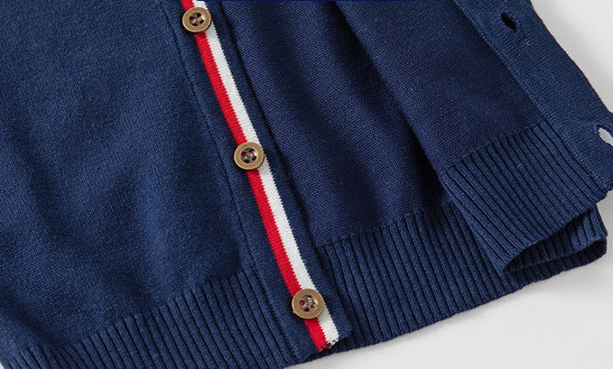 [513658] - Atasan Jaket Cardigan Lengan Panjang Anak Laki-Laki - Motif Arm Line