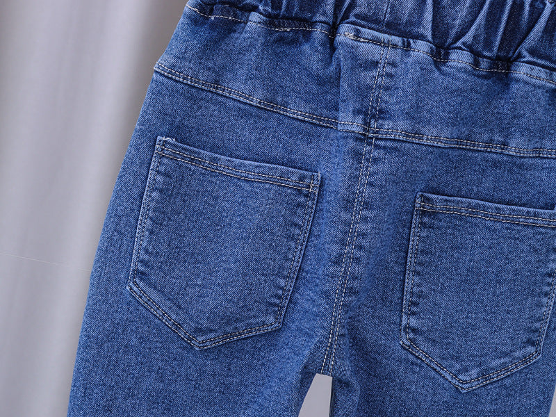 [102341] - Bawahan Jeans / Celana Panjang Anak - Motif Little Flower Bordir
