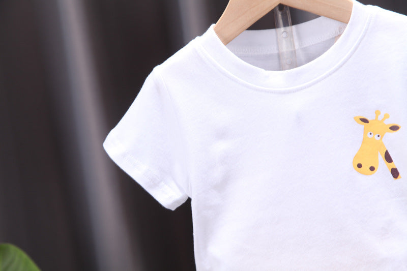 [368403] - Setelan Kaos Santai Anak - Motif Unique Giraffe