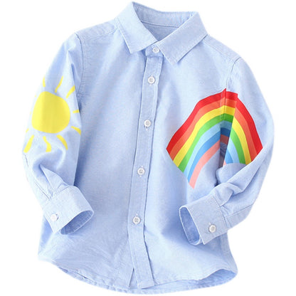 [513492] - Baju Atasan Kemeja Anak - Motif Rainbow Sun