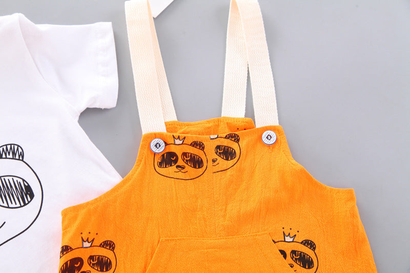 [368369] - Setelan Overall Anak Perempuan - Motif Panda Face