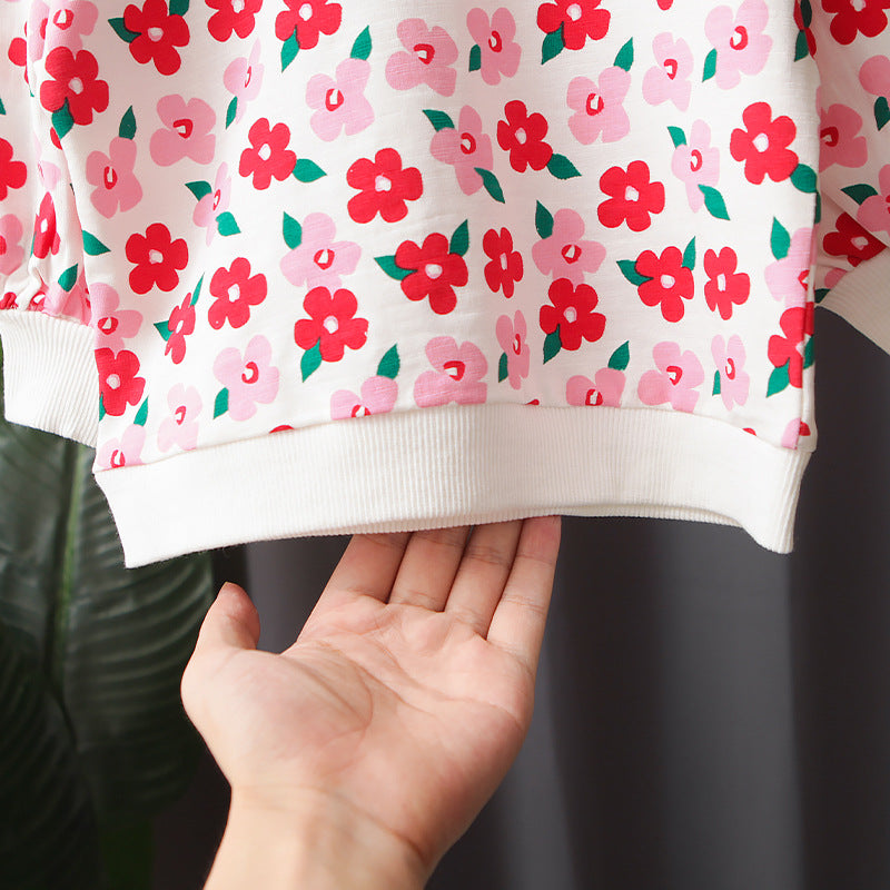 [345286] - Setelan Sweater Anak - Motif Leafy Flowers