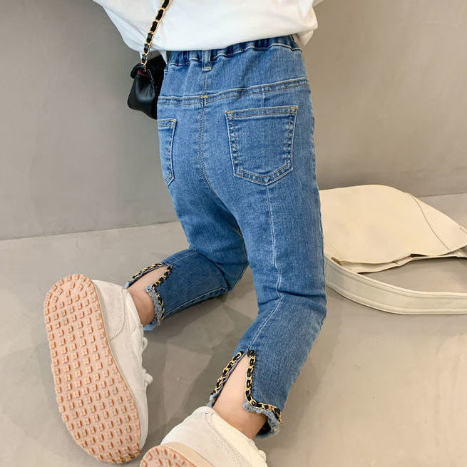 [507720] - Celana Panjang Jeans Rawis Anak Perempuan - Motif Middle Split