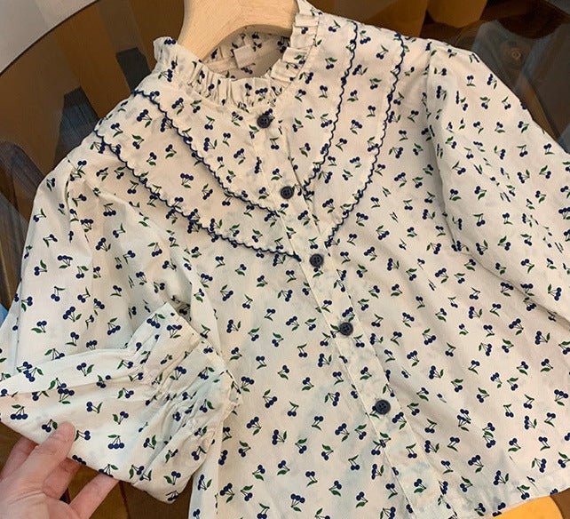 [363544] - Setelan Blouse Overall Kodok Anak Perempuan - Motif Little Lychee